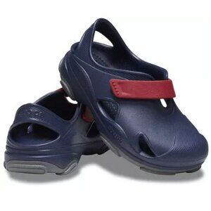 NEW! Crocs All Terrain Fisherman Clog Sandals Navy Blue Toddler Little Kid Shoes